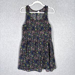H&M Dress 6 Mini Floral Sheer Babydoll Coquette Skater Feminine Festival Cottage